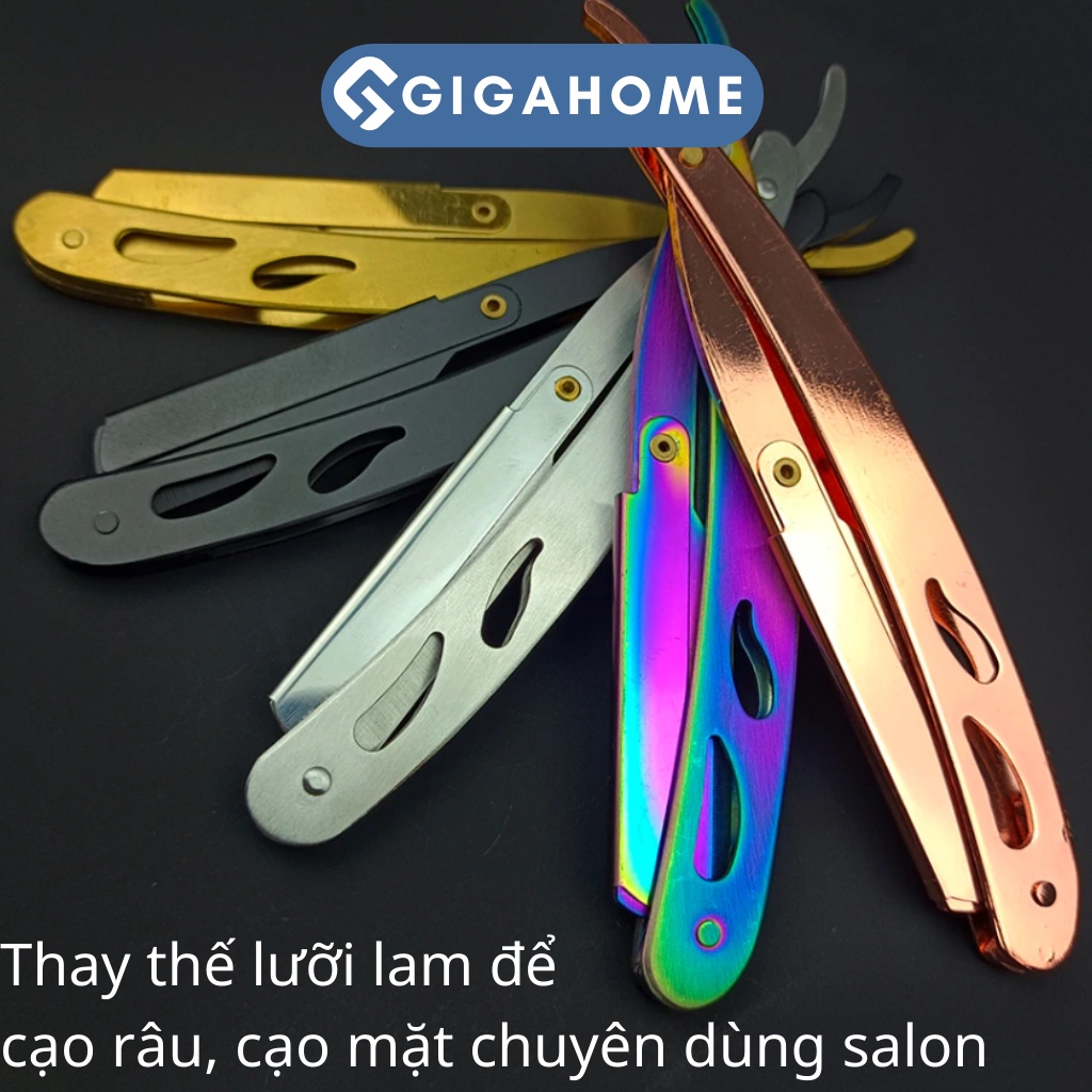 Dao Cạo Râu Hai Lưỡi Bằng Thép Không Gỉ GIGAHOME Cổ Điển Tiện Dụng Cho Salon 7373