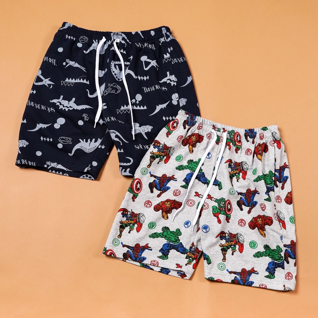 Quần short thun cotton da cá bé trai size đại 22-52kg lên chuyền từ vải dư