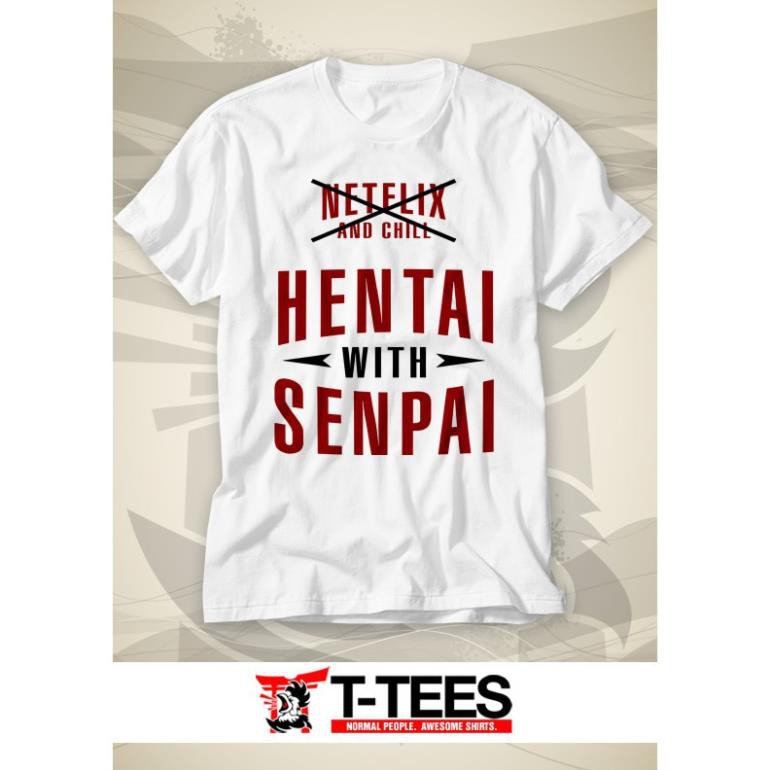 GIÁ TỐT -  HOT - Áo thun Otaku Shirts - Hentai with Senpai (White) - độc đẹp  / có đủ size