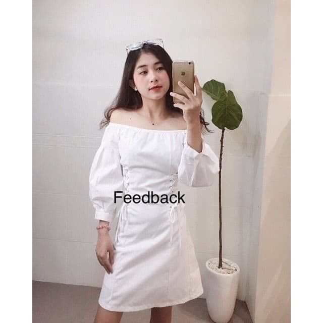 [ BEST SELLER VỀ LÀ HẾT] ĐẦM TRẮNG TRỄ VAI ĐAN EO