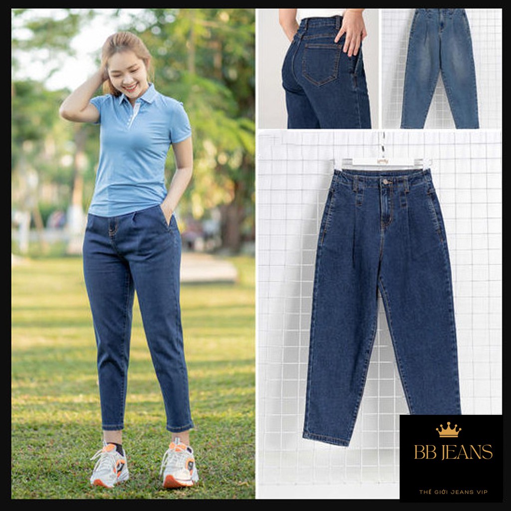 Quần jean baggy nữ BB Jeans lưng cao co giãn tốt tôn dáng đẹp BB09 | BigBuy360 - bigbuy360.vn