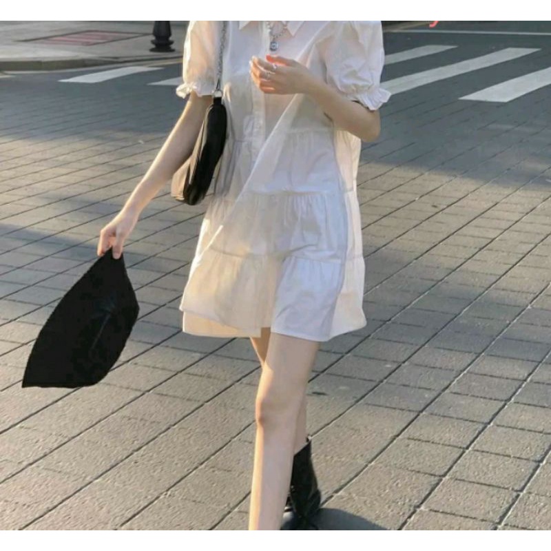 SET đầm tay bồng kèm yếm ullzang