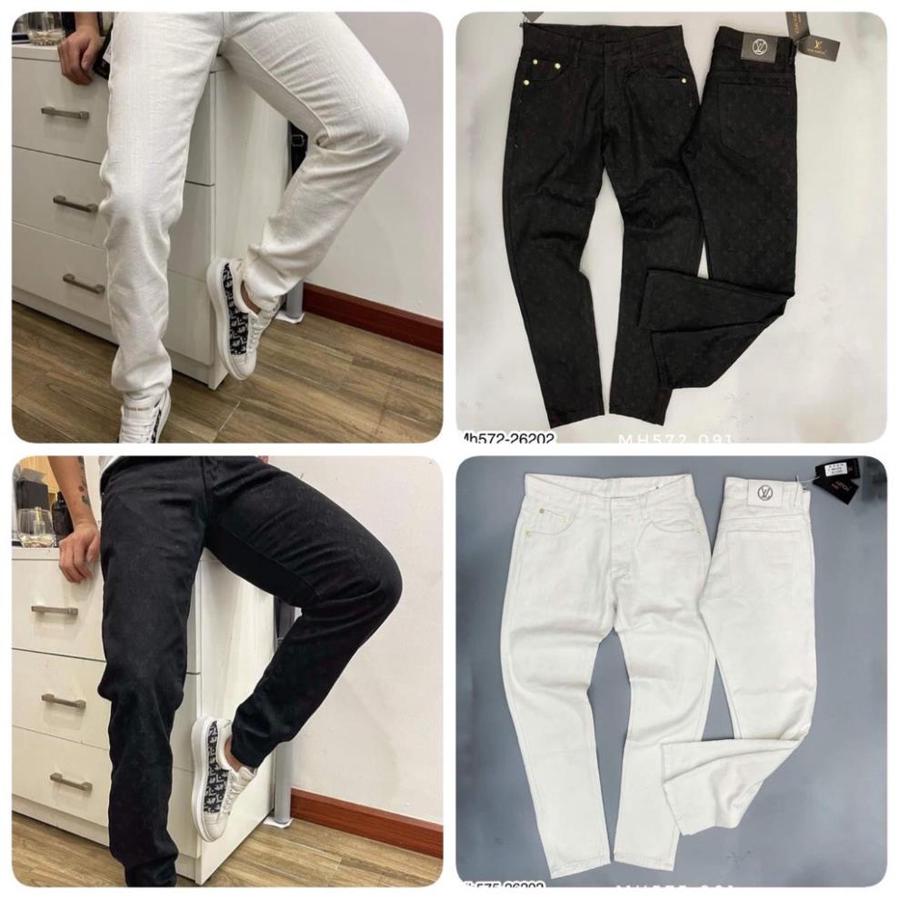 Quần côn nam Lv thêu họa tiết Lv chìm siêu hot_quần côn lv nam cao cấp