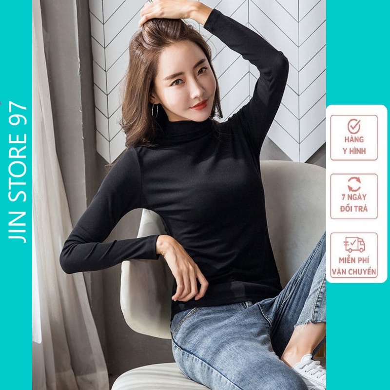 Áo giữ nhiệt nữ cổ 3 phân lót nỉ nữ giá re