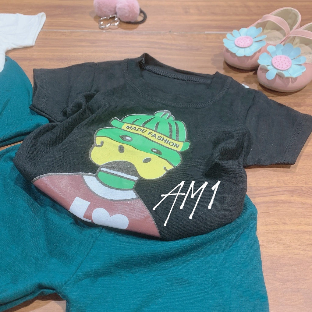 Đồ bộ bé gái vịt xanh AM887 - bộ quần áo trẻ em cộc tay AM900