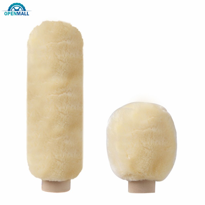 Set 2 đầu bọc thanh cần gạt điều khiển xe hơi và thanh thắng bằng nhung giữ ấm