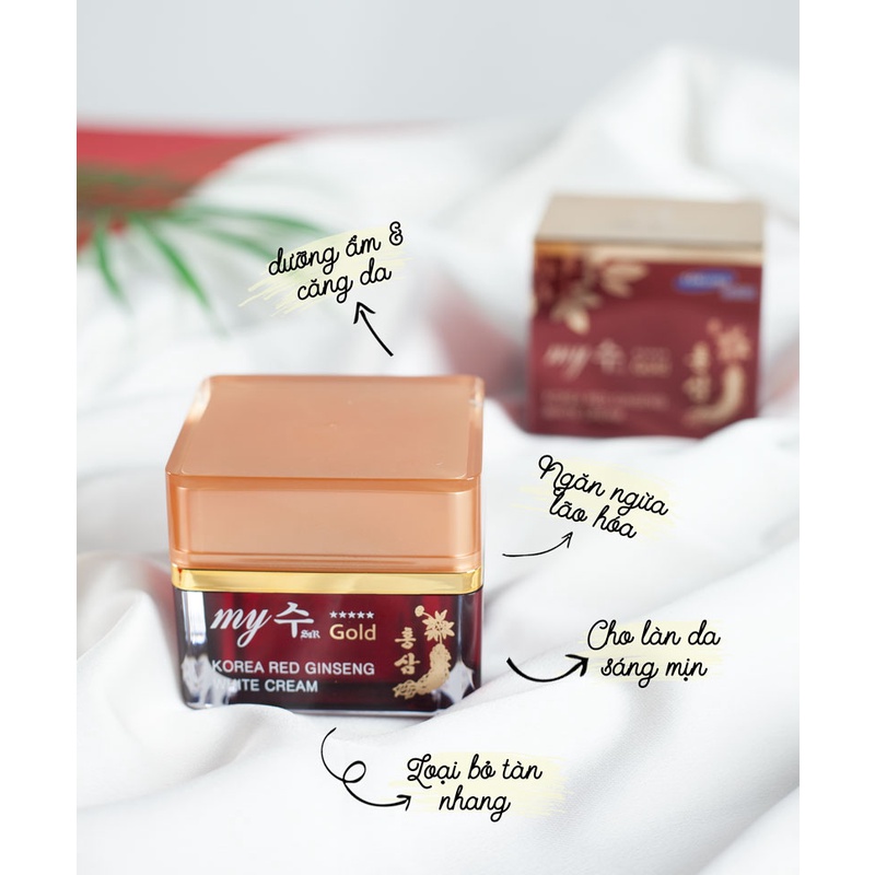 Kem sâm My Gold Korea Red Ginseng White Cream 50ml dưỡng trắng da Hàn Quốc