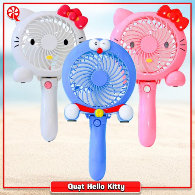 QUẠT MINI CẦM TAY DOREMON VÀ HELLO KITTY HÀN QUỐC