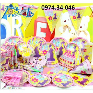 Bộ đồ trang trí sinh nhật Birthday Girl - cho bé gái 1 tuổi