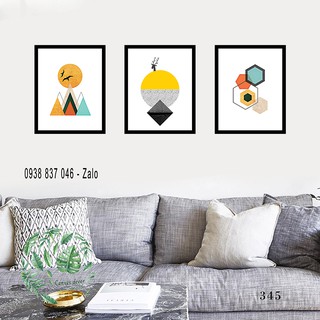 Bộ 3 tranh treo tường canvas Hình học