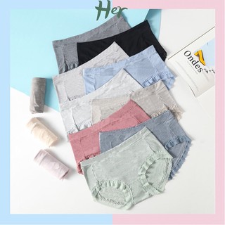 Quần lót nữ cotton. quần lót cạp cao pha ren cao cấp; ql11 - herstore