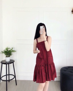 Đầm baby caro đuôi cá
