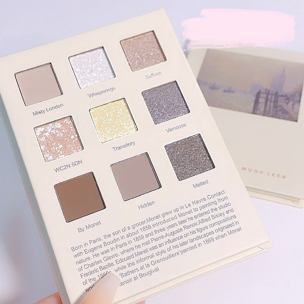 Bảng Phấn Mắt MUGE LEEN Tông Nhũ Và Lì Lâu Trôi 9 Màu