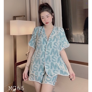 Đồ Ngủ Bò Sữa - Đồ Bộ Nữ Pijama Lụa Mặc Nhà Quần Áo Ngắn Đẹp Cao Cấp
