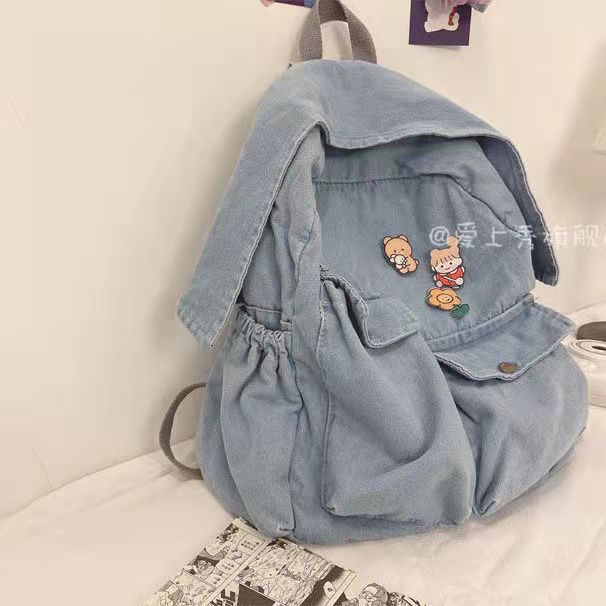 Ba Lô Đeo Vai Vải denim Kiểu Hàn Quốc Dễ Thương Cho Nữ Sinh