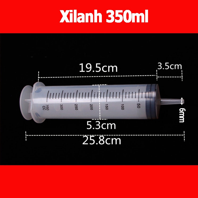 Ống tiêm nhựa 350ml, bơm kim tiêm chiết nước hoa 350ml, Xilanh 350ml - XL350B