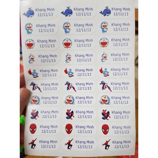 Set 120 sticker in tên bé