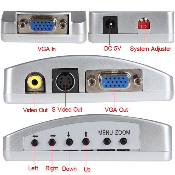 [Mã ELFLASH5 giảm 20K đơn 50K] Bộ chuyển đổi VGA sang Video, Svideo VGA to AV - VGA to AV