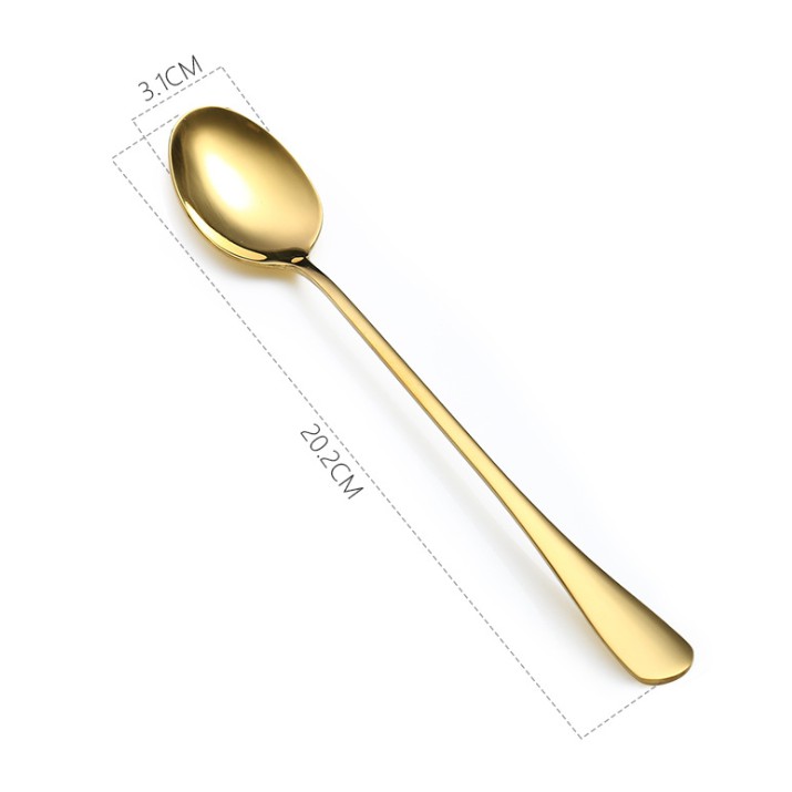 [Có sẵn] giao nhanh 2h Muỗng ăn cơm inox 304 vàng  óng ánh kích thước 23cm Oval hoặc tròn
