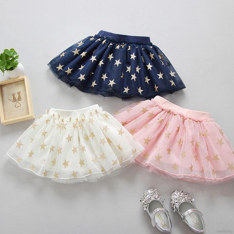 Chân váy lưới họa tiết ngôi sao dễ thương cho bé gái