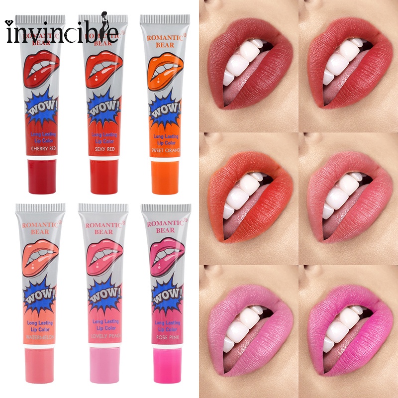 Son Môi Dạng Lỏng Chống Thấm Nước Lâu Trôi Không Dính Ly 6 Màu Tùy Chọn