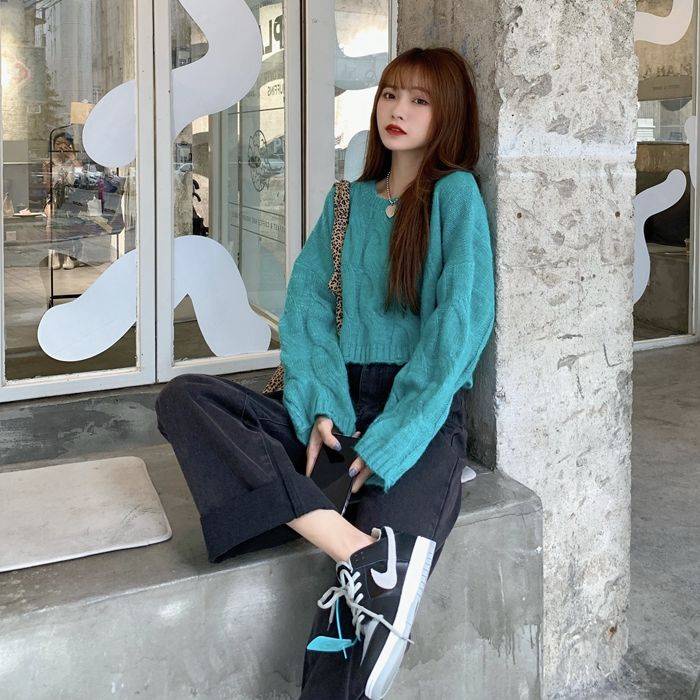Áo Sweater Dệt Kim Dáng Rộng Thiết Kế Mới Thời Trang Dành Cho Mùa Thu