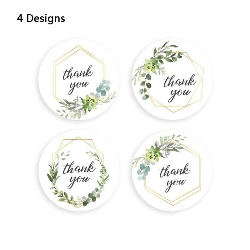 Cuộn 500 Miếng Dán IN Chữ Thank You 4 Kiểu Dùng Để Trang Trí Sổ Lưu Niệm