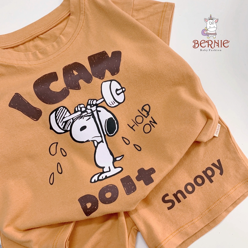 Bộ cotton mềm mát unisex cho bé, bộ thun cộc tay vải cotton mềm đẹp