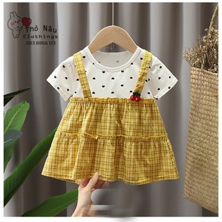 VÁY YẾM CHERRY CUTE CHO BÉ GÁI