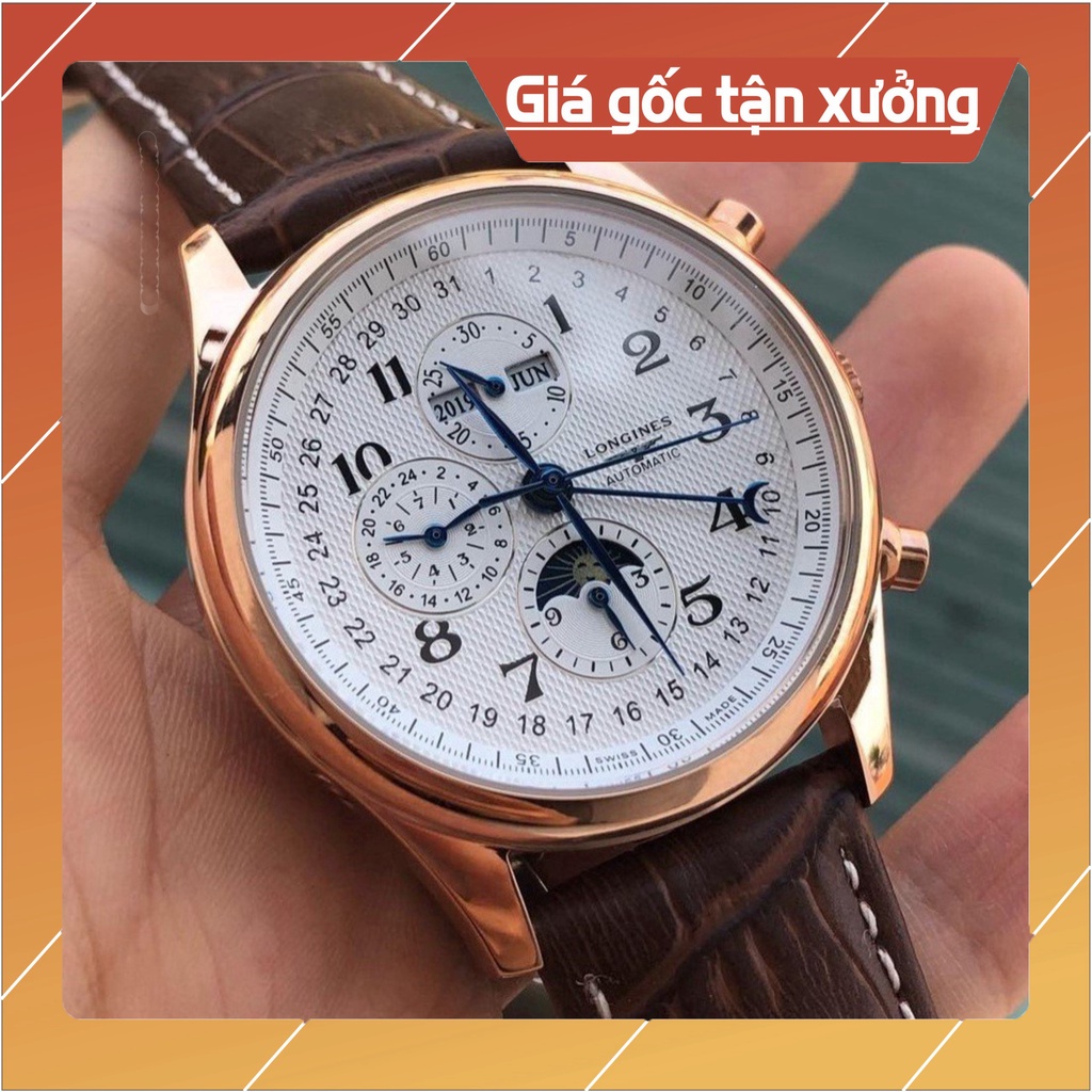 Đồng Hồ Nam longines.Sapphire LA65 6 Kim Full chức năng Máy Cơ Automatic Nhật