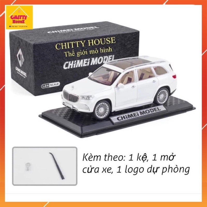 Mô Hình Xe 𝐌𝐞𝐫𝐜𝐞𝐝𝐞𝐬 𝐆𝐋𝐒 𝟔𝟎𝟎 𝐌𝐚𝐲𝐛𝐚𝐜𝐡 tỷ lệ 1:24 Hợp kim nhôm cao cấp, có hệ thống lái, âm thanh, ánh sáng,có đế trang trí