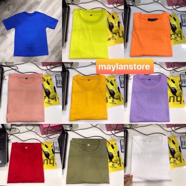 Áo thun trơn nam form rộng tay lỡ unisex nam nữ  nhiều màu - MAYLANSTORE
