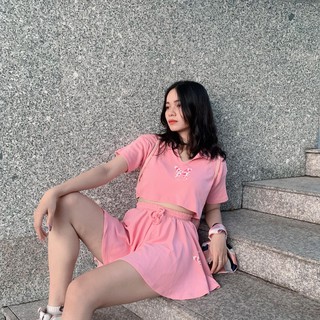 SET VÁY BUTTERFLY PINK BY NATTHYSTYLE