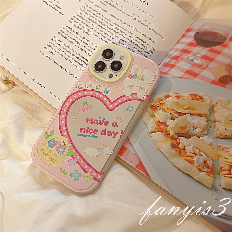 Ốp Điện Thoại Dẻo Họa Tiết Trái Tim Kiểu Graffiti Kèm Gương Cho For iPhone 13 12 11 Pro Max X XR Xs Max 7 8 Plus SE 2020