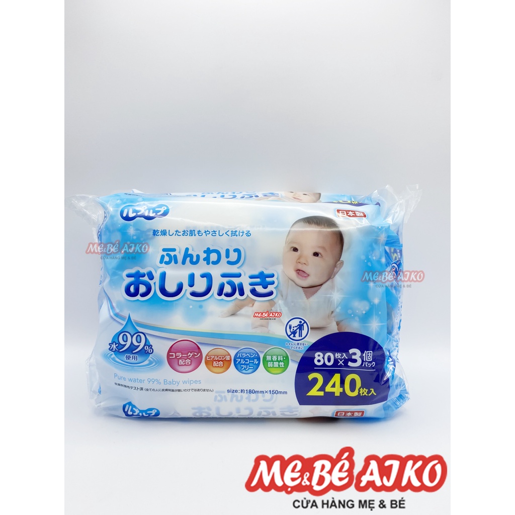 Khăn giấy ướt em bé Life-do Plus Hàng Nhật 80 tờ/gói
