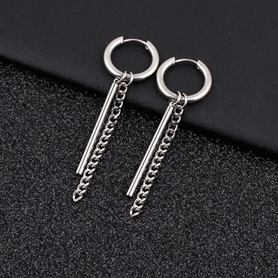 Khuyên Tai Nam Nữ Thép Y Tế Không Gỉ Charm Chiếc Gậy Cá Tính