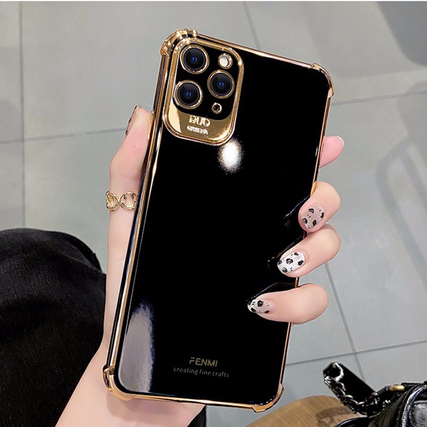 Ốp Điện Thoại Nhựa TPU Trong Suốt Viền Màu Cho Iphone 12 Mini 11pro Max Xs Max Xr Se2 7 8 Plus