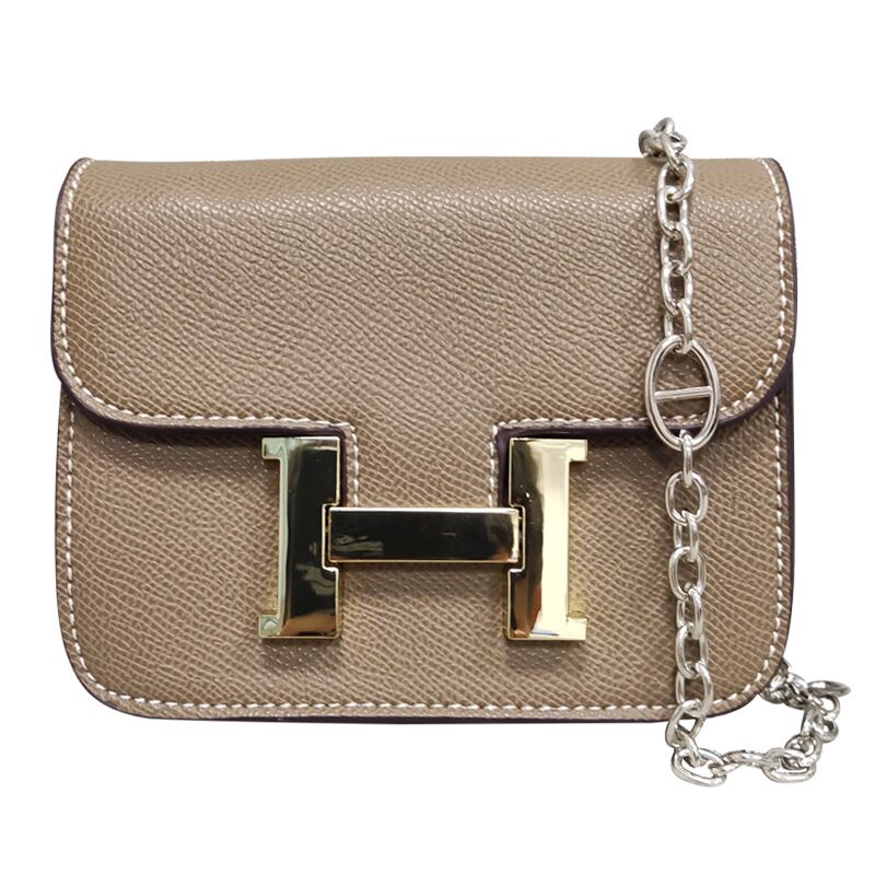 Mini kangkang H Túi đeo một bên vai hình mũi heo có dây xích nhỏ hàng mới