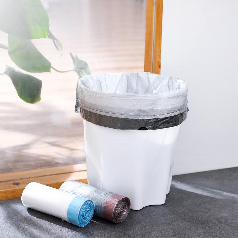 Cuộn 15 túi đựng rác dùng một lần có dây rút cho nhà bếp nhà tắm