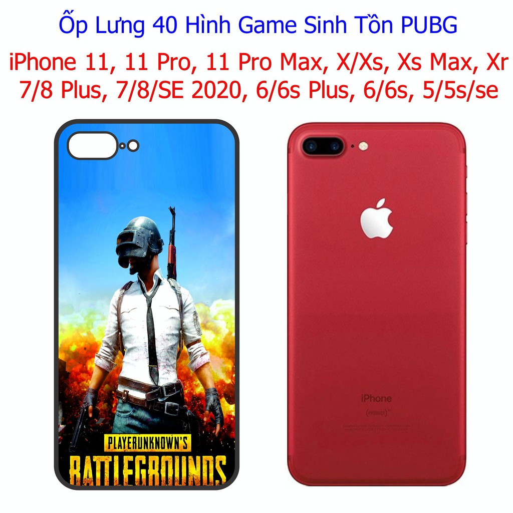 Ốp Lưng iPhone Game Sinh Tồn PUBG iPhone 12 Mini, 11, 11 Pro, 11 Pro Max, X/Xs, Xr, 7/8  Plus, 6/6s Plus, 5/5s, se 2020