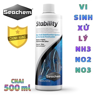 Vi sinh Seachem - Stability xử lý Ammonia, Nitrite, Nitrate cho hồ cá biển, hồ cá thuỷ sinh - Chai 500 ml