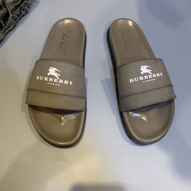 Dép nam quai ngang BURBERRY da cao cấp thời thượng Dép nam quai ngang kiểu dáng thanh lịch