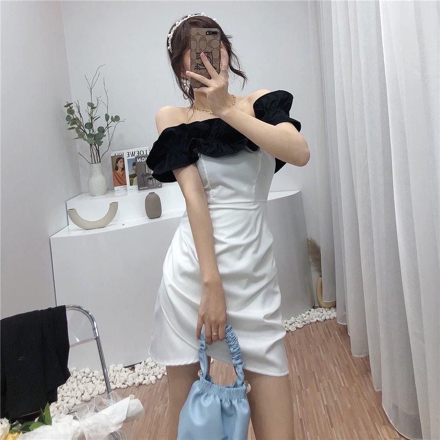 Đầm Ôm Body Phối Màu Trắng Đen Tương Phản Thời Trang Mùa Hè 2021 Cho Nữ20220706195347
