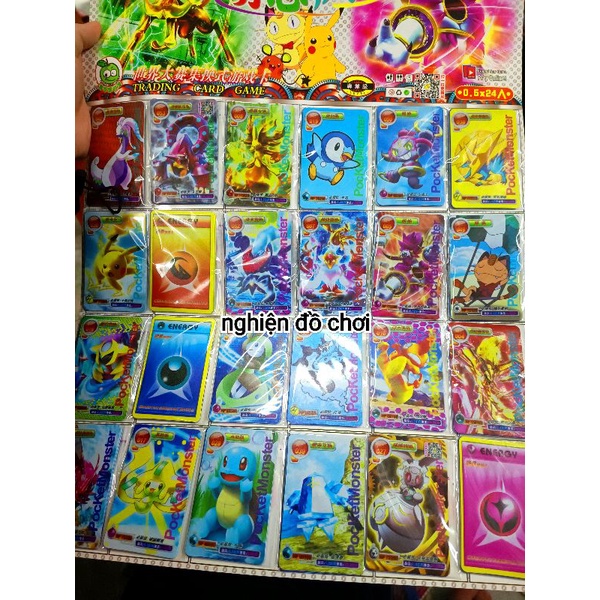 Vỉ thẻ bài POKEMON lụa dẻo. 120 thẻ.