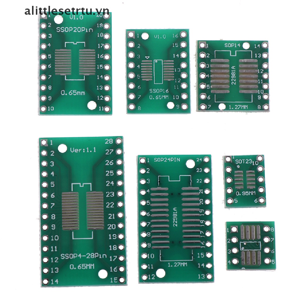 Bộ 35 Bảng Mạch PCB 5 * 7Veue SMT Chuyển Đổi Sang DIP SOP SSOP TSSOP SOT23 8 10 14 16 20