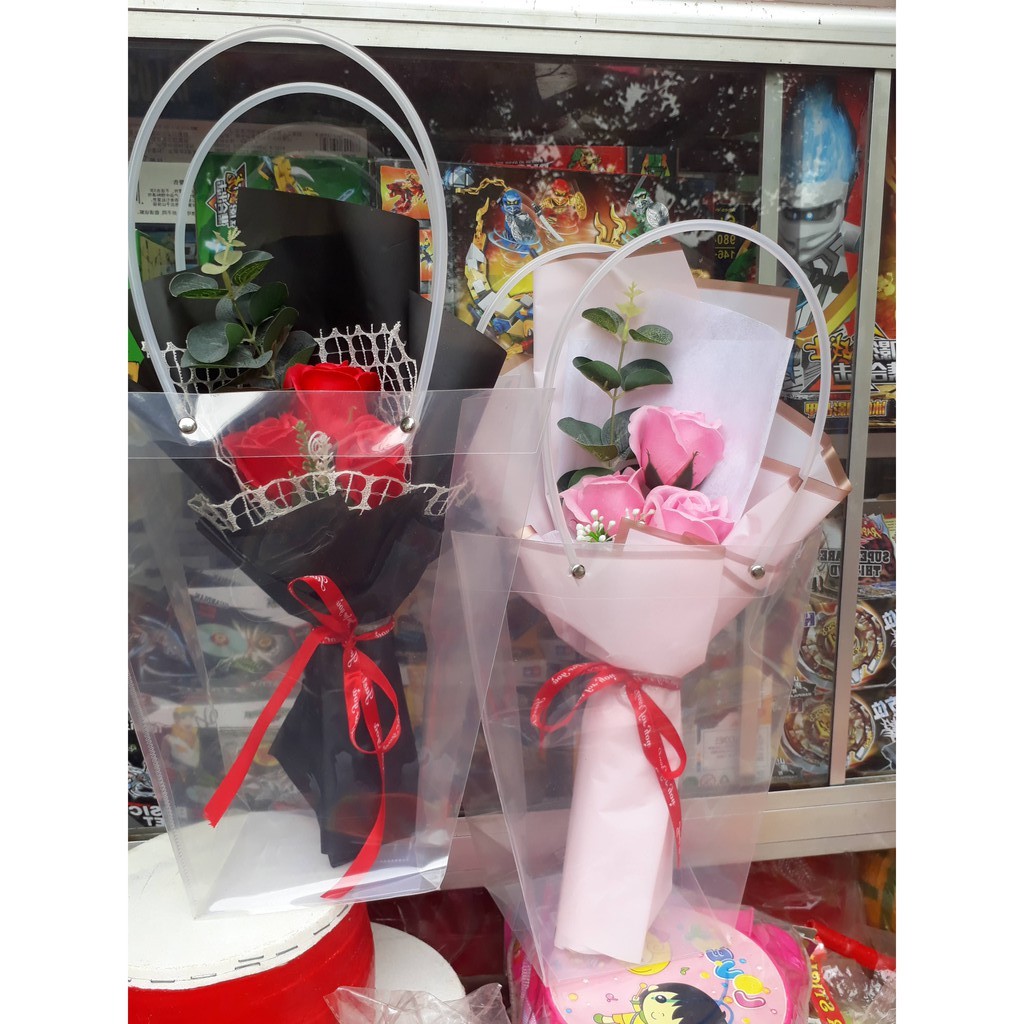  Hoa hồng sáp giả rẻ 3 bông,5 bông, 7 bông, 9 bông, bó theo yêu cầu