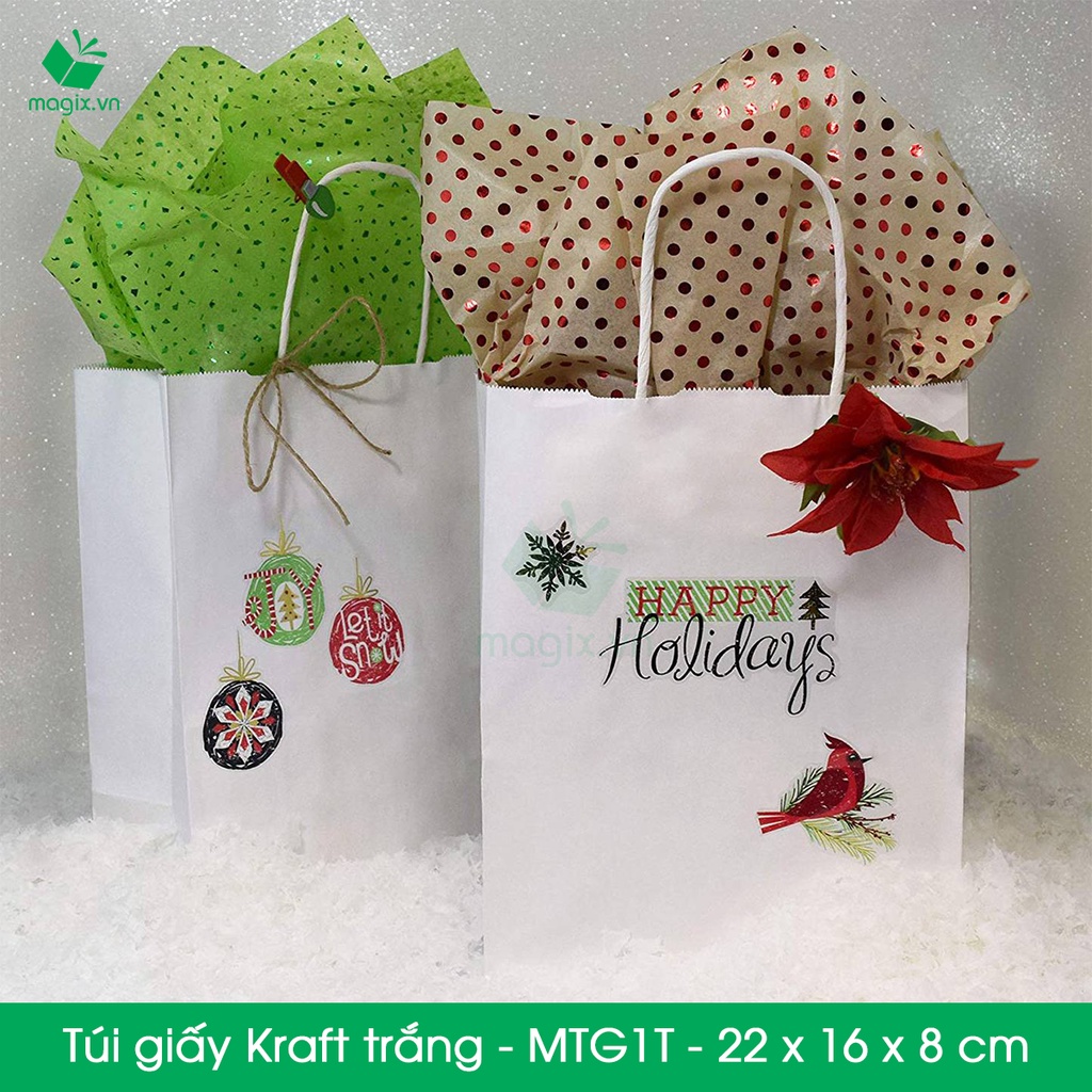MTG1 MTG1T - 22x16x8 cm - Combo 20 túi giấy Kraft Nhật cao cấp