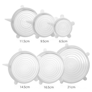 Sét 6 nắp silicon đậy thực phẩm