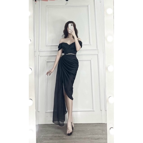 Đầm body voan hoa trễ vai siêu xinh TRIPBLE T DRESS - size S/M/L - MS212Y