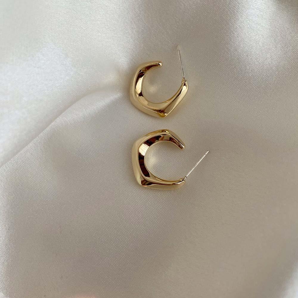 BACK2LIFE Bông Tai Tròn Đơn Giản Cho Nữ Back2Lilife|Kim Băng Trang Sức Thời Trang Cho Nữ